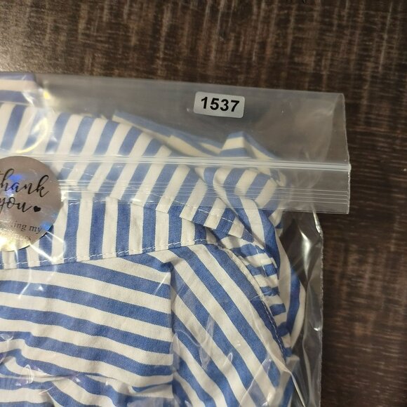 Cabi Womens Striped Button Up Shirt S Blue White Cotton Casual Work Coastal Vibe - Picture 12 of 12